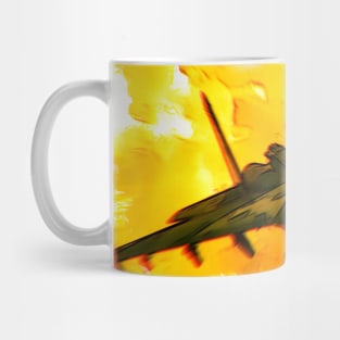 Aviation Fighter Jet yellow Mug